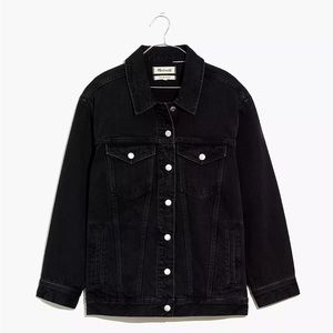 Madewell Oversized Trucker Jean Jacket - Washed Black